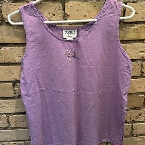 Silk Cervelle Purple Sleeveless Tank Top